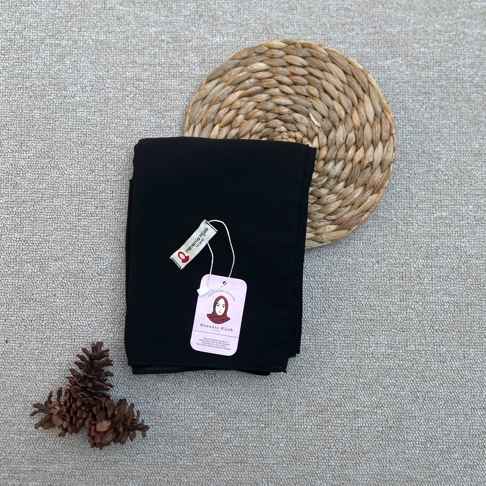 Hanania Hijab - Aura Khiban French Square Syar'i L Segiempat Tali | Khimar Bandana Ceruty Babydoll