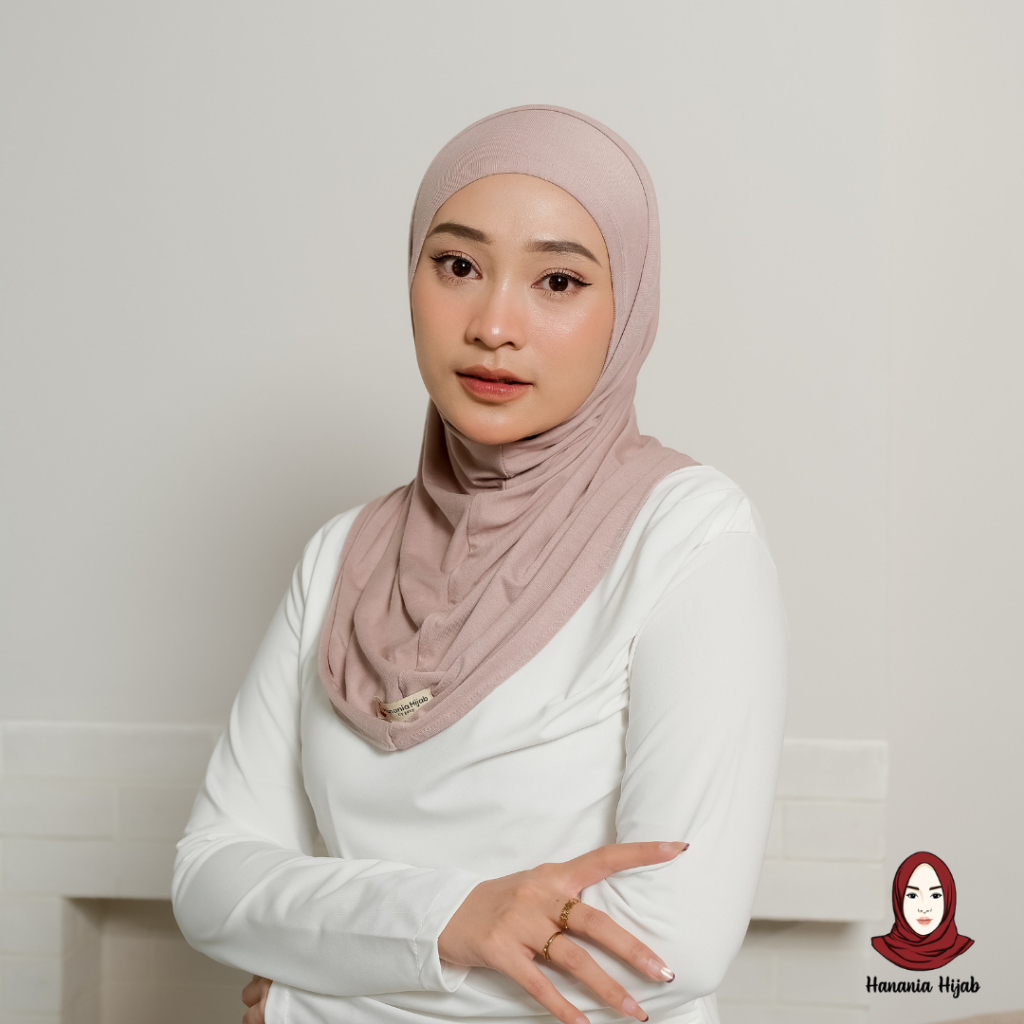 Hanania Hijab - Bergo Instan Padel Size L Karet Dagu Softpad Rayon Airflow Cooltech
