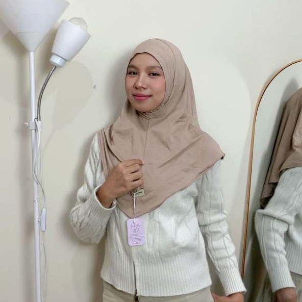 Hanania Hijab - Bergo Instan Padel Size L Karet Dagu Softpad Rayon Airflow Cooltech