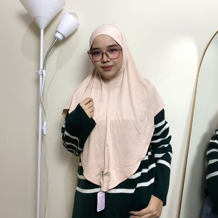 Hanania Hijab - Bergo Instan Padel Size L Karet Dagu Softpad Rayon Airflow Cooltech