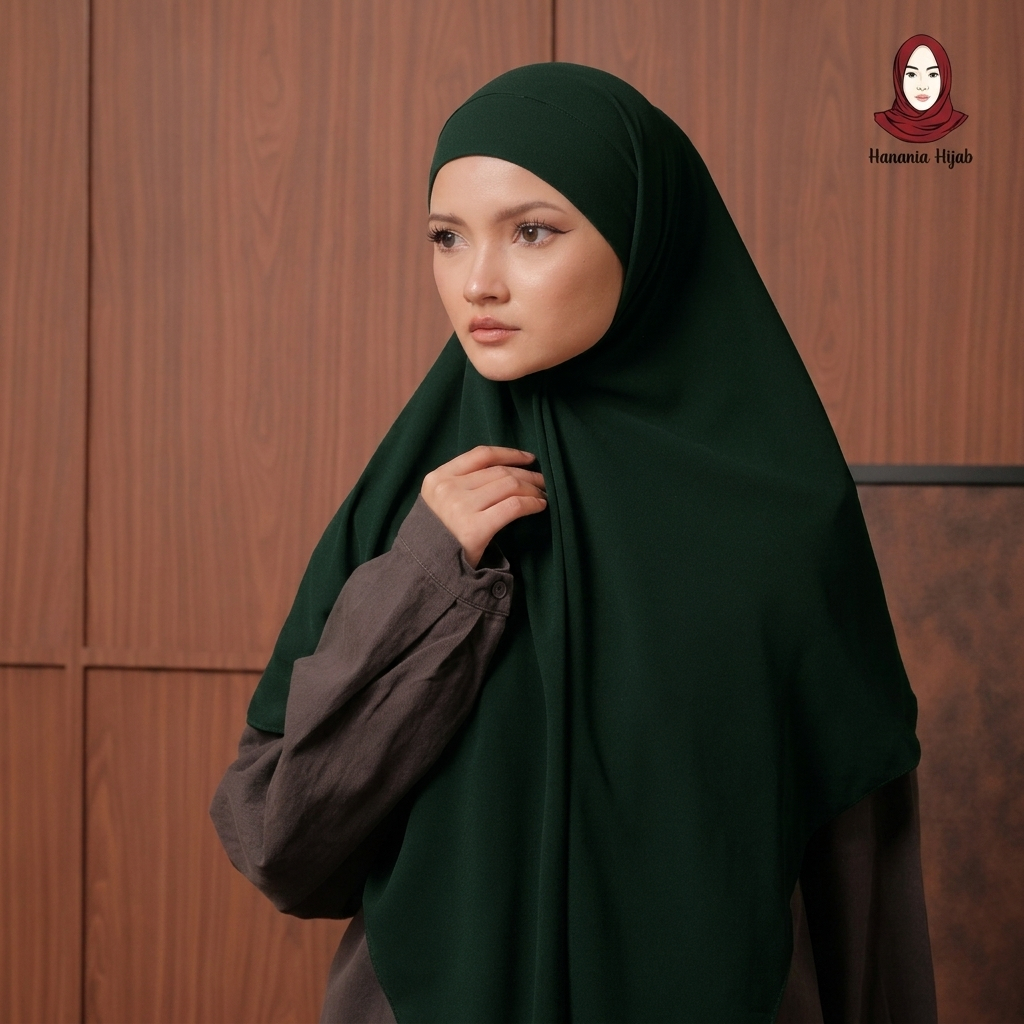 Hanania Hijab - Aura Khiban French Square Segiempat Tali Size M | Khimar Bandana Ceruty Babydoll