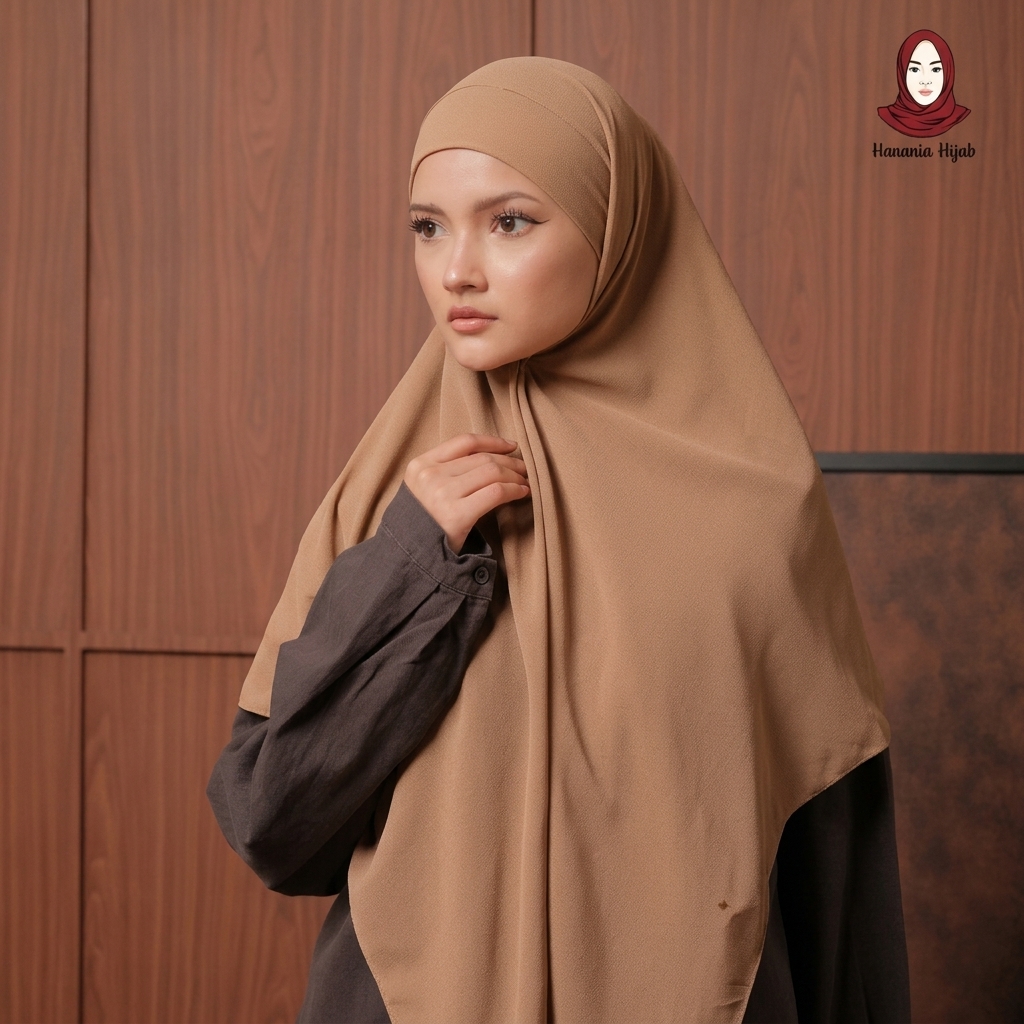 Hanania Hijab - Aura Khiban French Square Segiempat Tali Size M | Khimar Bandana Ceruty Babydoll