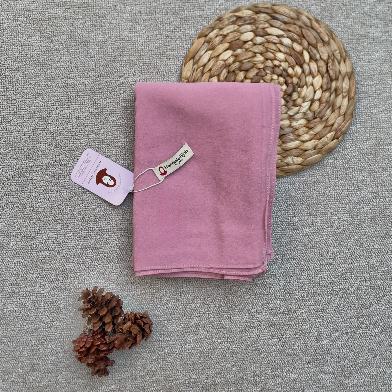 Hanania Hijab - Aura Khiban French Square Syar'i Jumbo XL Segiempat Tali | Khimar Bandana Ceruty Babydoll Utimate