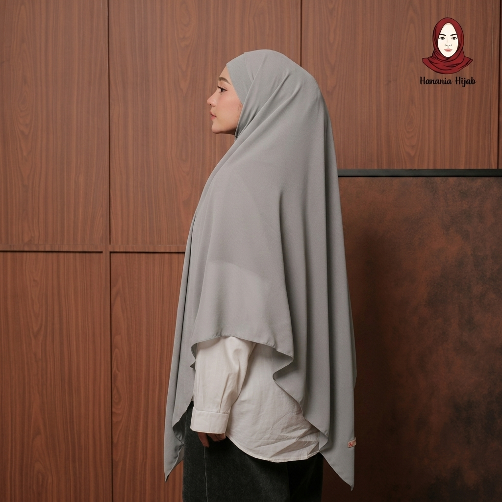 Hanania Hijab - Aura Khiban French Square Syar'i Jumbo XL Segiempat Tali | Khimar Bandana Ceruty Babydoll Utimate