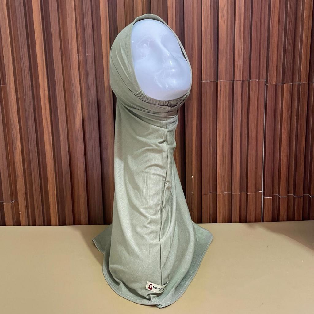 Hanania Hijab - Bergo Instan Padel Size S Karet Dagu Softpad Rayon Cooltech
