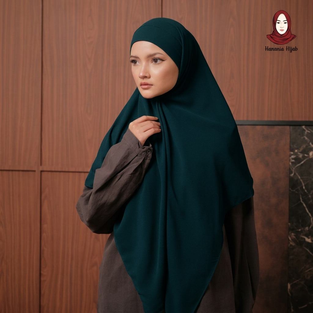 Hanania Hijab - Aura Khiban French Square Segiempat Tali Size M | Khimar Bandana Ceruty Babydoll