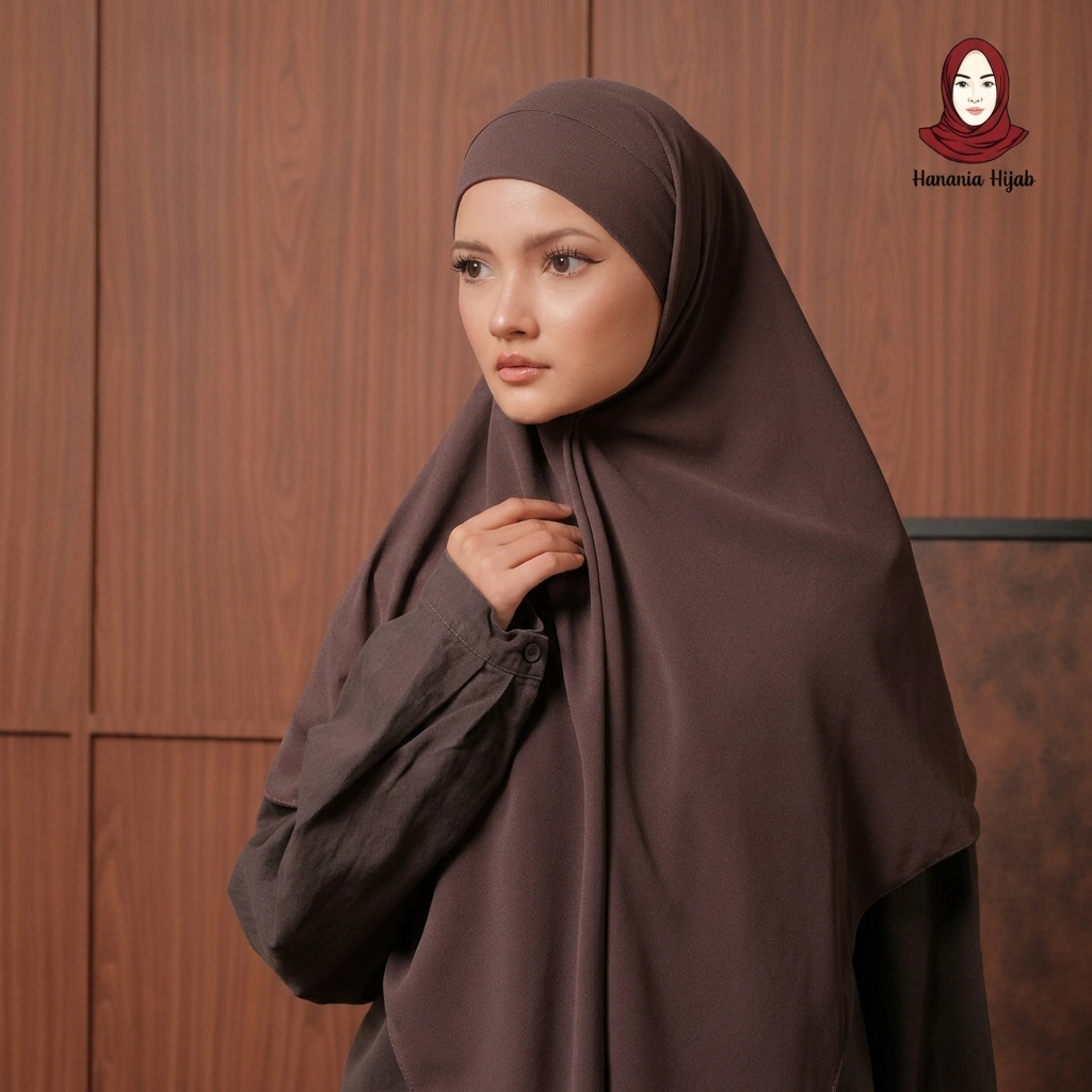 Hanania Hijab - Aura Khiban French Square Segiempat Tali Size M | Khimar Bandana Ceruty Babydoll