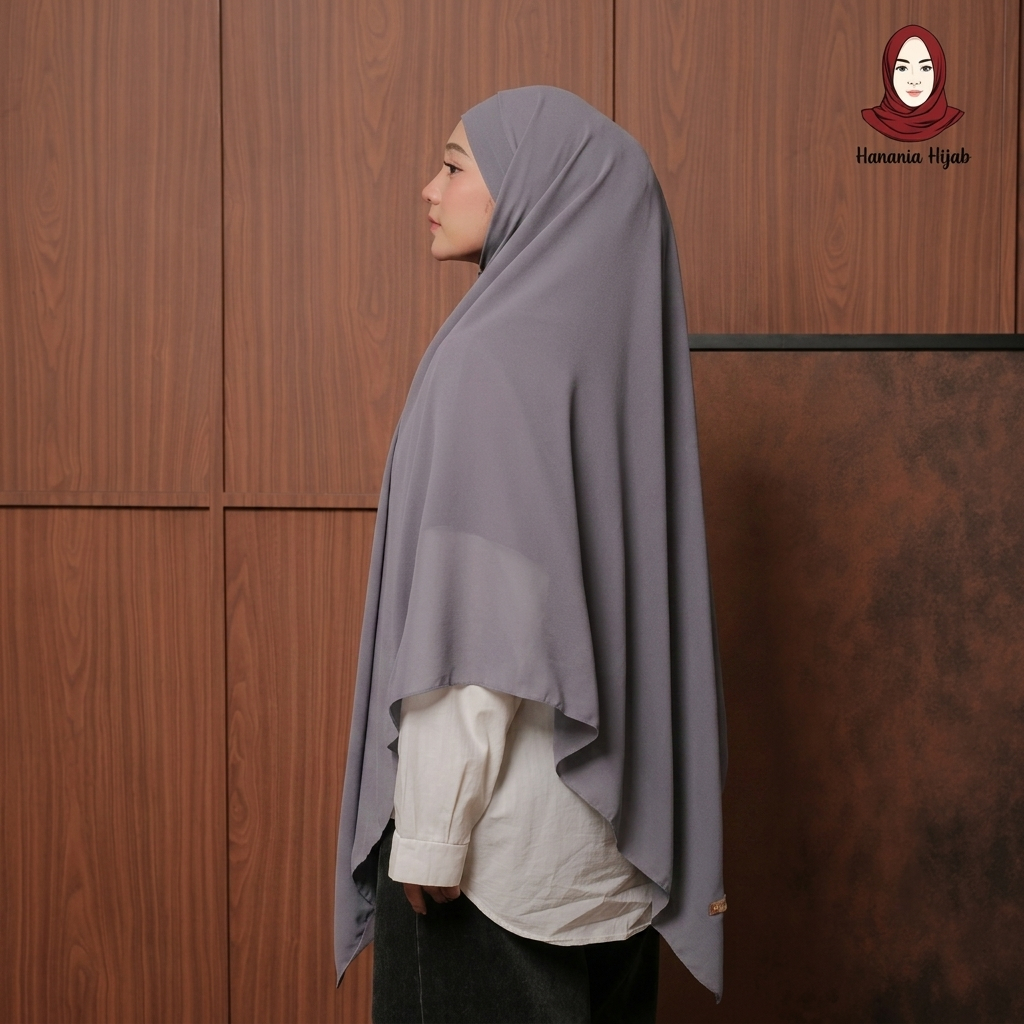 Hanania Hijab - Aura Khiban French Square Syar'i Jumbo XL Segiempat Tali | Khimar Bandana Ceruty Babydoll Utimate