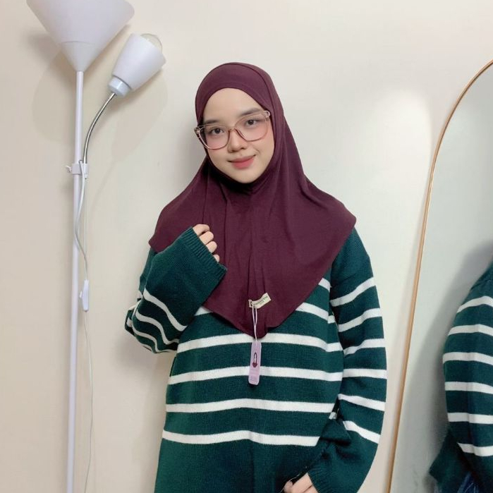 Hanania Hijab - Bergo Instan Padel Size L Karet Dagu Softpad Rayon Airflow Cooltech
