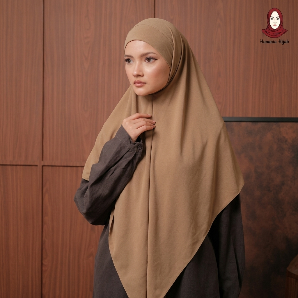 Hanania Hijab - Aura Khiban French Square Segiempat Tali Size M | Khimar Bandana Ceruty Babydoll