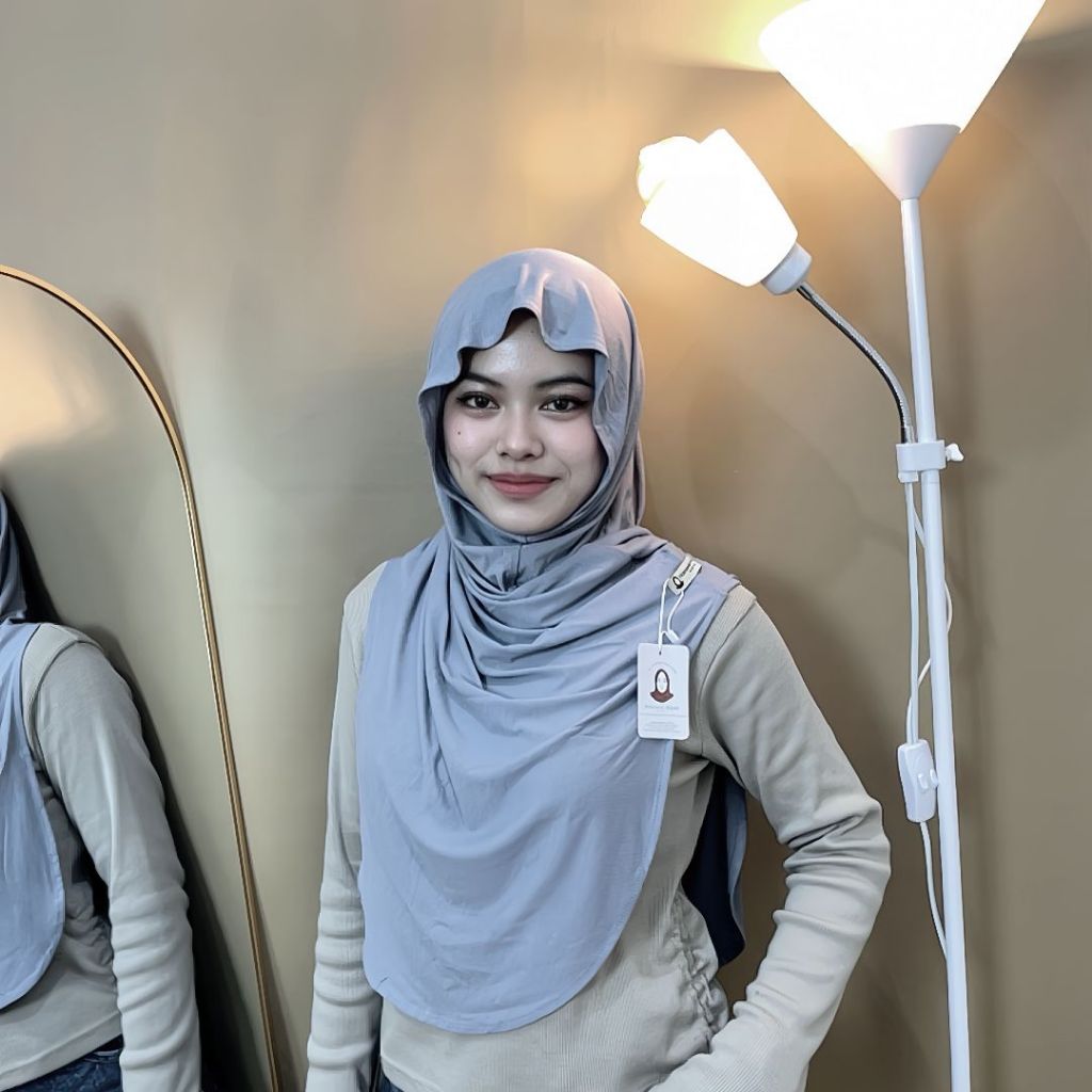 Hanania Hijab Lavia Hijab Instan Bergo Meleyot Plus Inner 2In1 Size L Kaos Rayon Cooltech