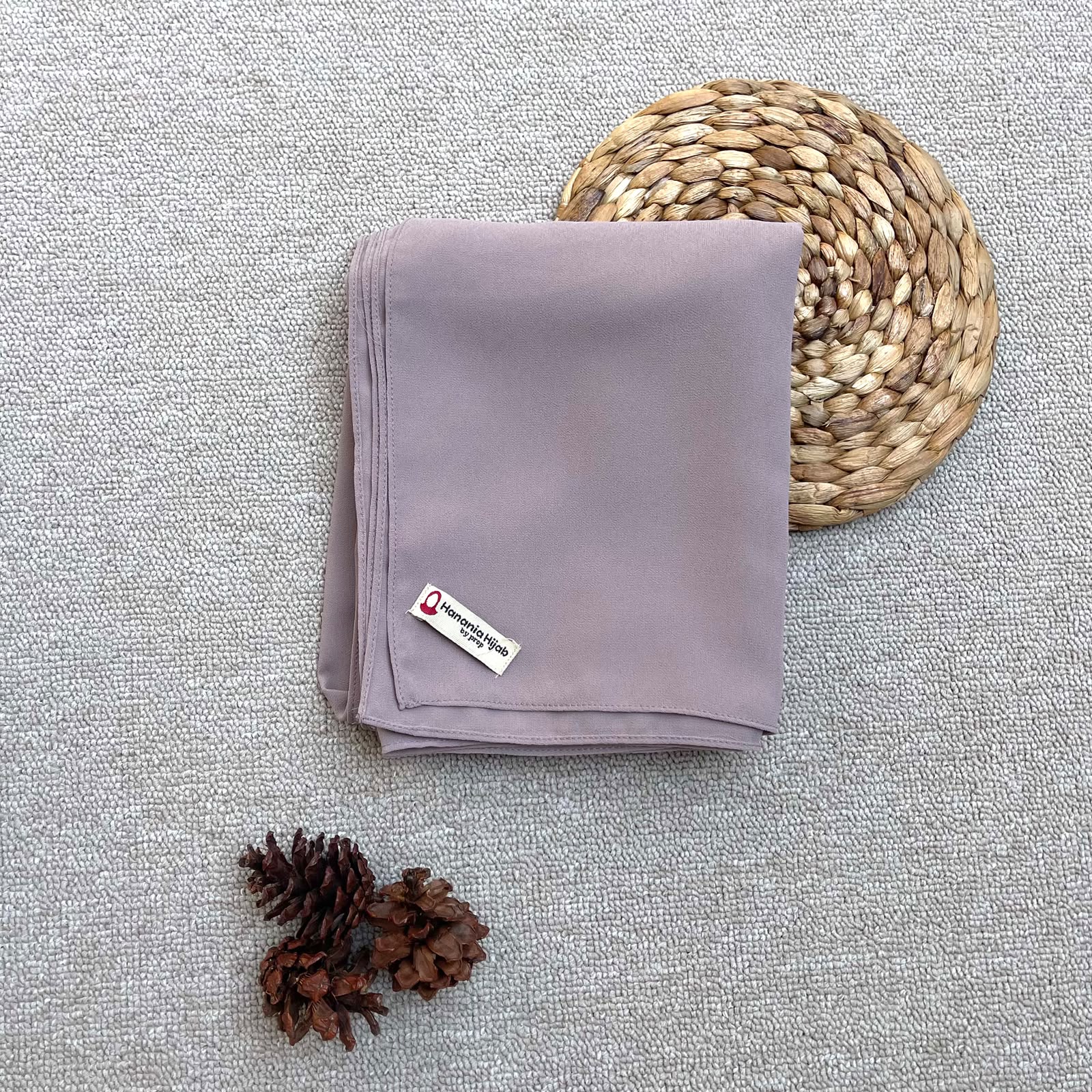 Hanania Hijab - Aura Khiban French Square Syar'i L Segiempat Tali | Khimar Bandana Ceruty Babydoll