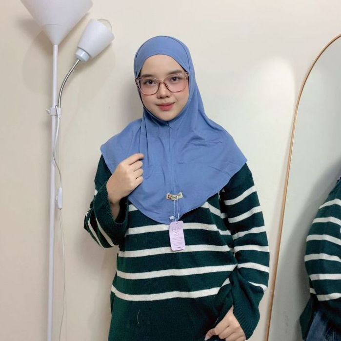 Hanania Hijab - Bergo Instan Padel Size L Karet Dagu Softpad Rayon Airflow Cooltech