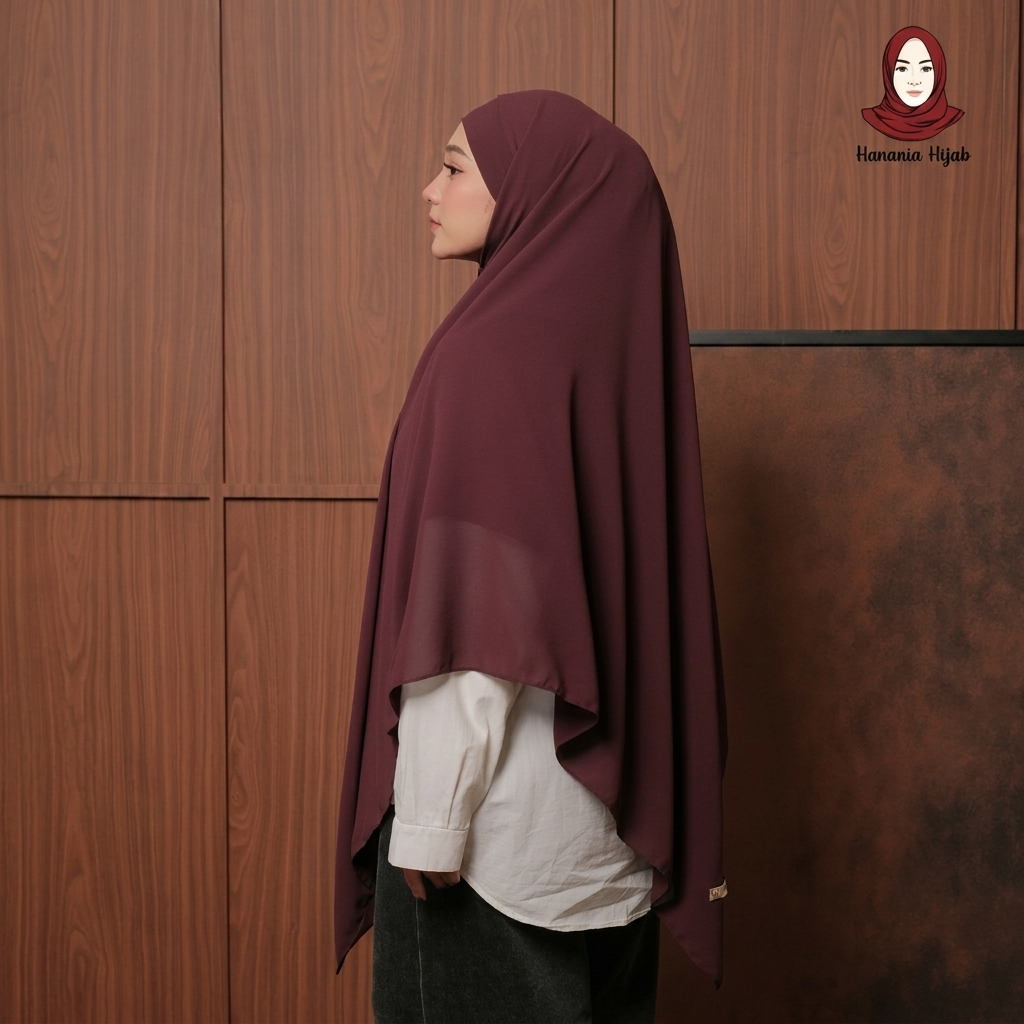 Hanania Hijab - Aura Khiban French Square Syar'i Jumbo XL Segiempat Tali | Khimar Bandana Ceruty Babydoll Utimate