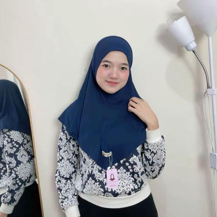 Hanania Hijab - Bergo Instan Padel Size L Karet Dagu Softpad Rayon Airflow Cooltech