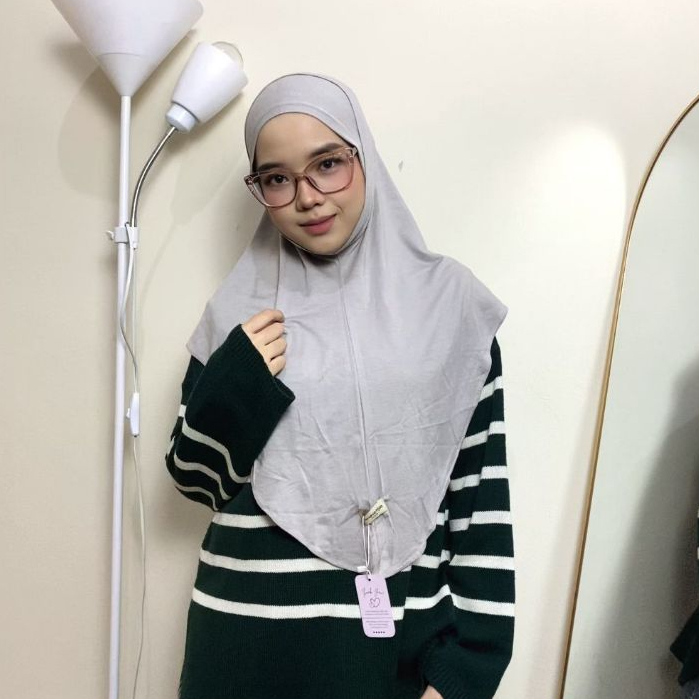 Hanania Hijab - Bergo Instan Padel Size L Karet Dagu Softpad Rayon Airflow Cooltech