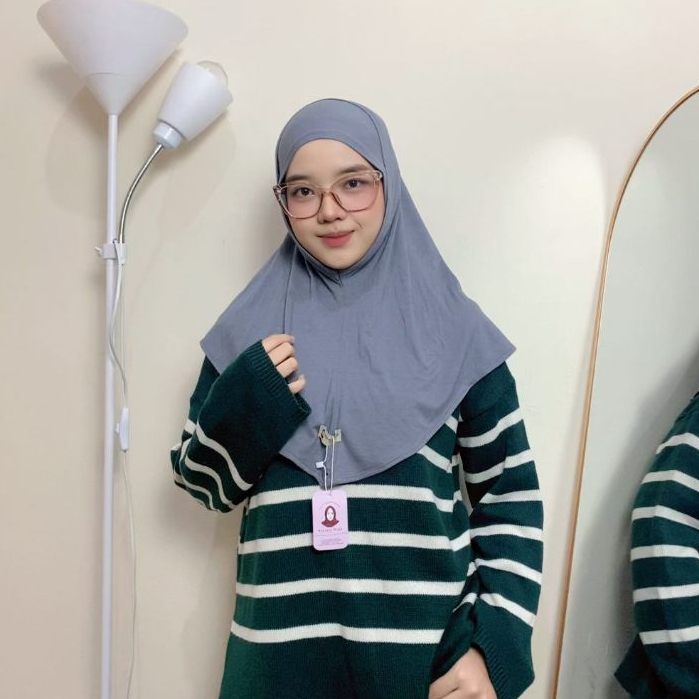 Hanania Hijab - Bergo Instan Padel Size L Karet Dagu Softpad Rayon Airflow Cooltech