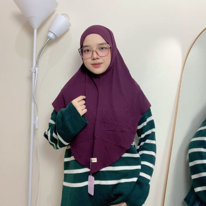 Hanania Hijab - Bergo Instan Padel Size L Karet Dagu Softpad Rayon Airflow Cooltech