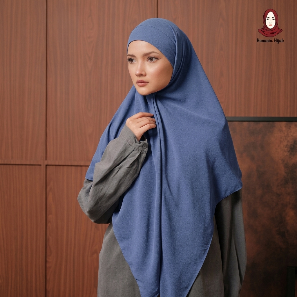 Hanania Hijab - Aura Khiban French Square Segiempat Tali Size M | Khimar Bandana Ceruty Babydoll