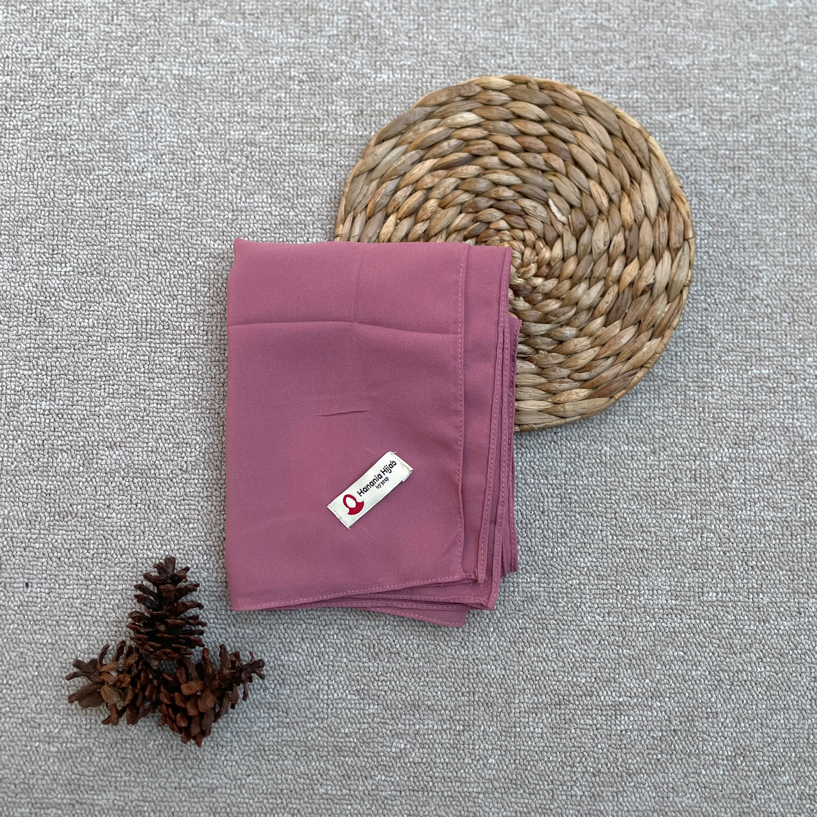 Hanania Hijab - Aura Khiban French Square Syar'i L Segiempat Tali | Khimar Bandana Ceruty Babydoll