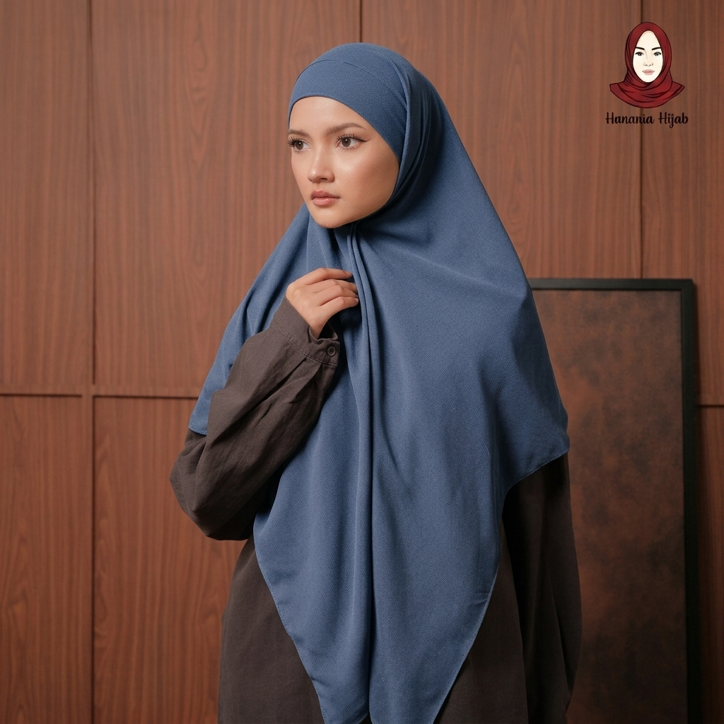 Hanania Hijab - Aura Khiban French Square Segiempat Tali Size M | Khimar Bandana Ceruty Babydoll