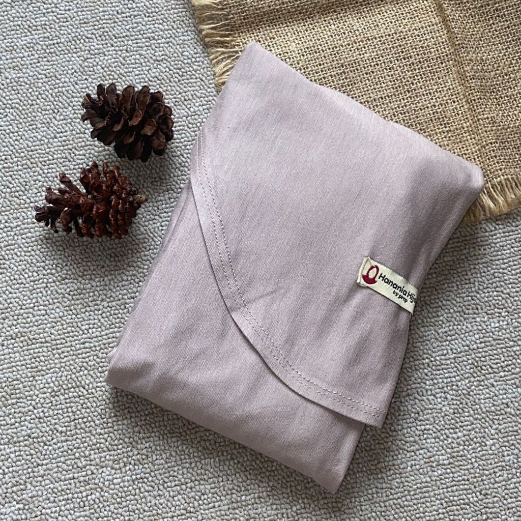 Hanania Hijab Zhia EXTRA LARGE Pashmina Oval Inner Leher Jumbo Syar'i Kaos Rayon Cooltech | Pashmina