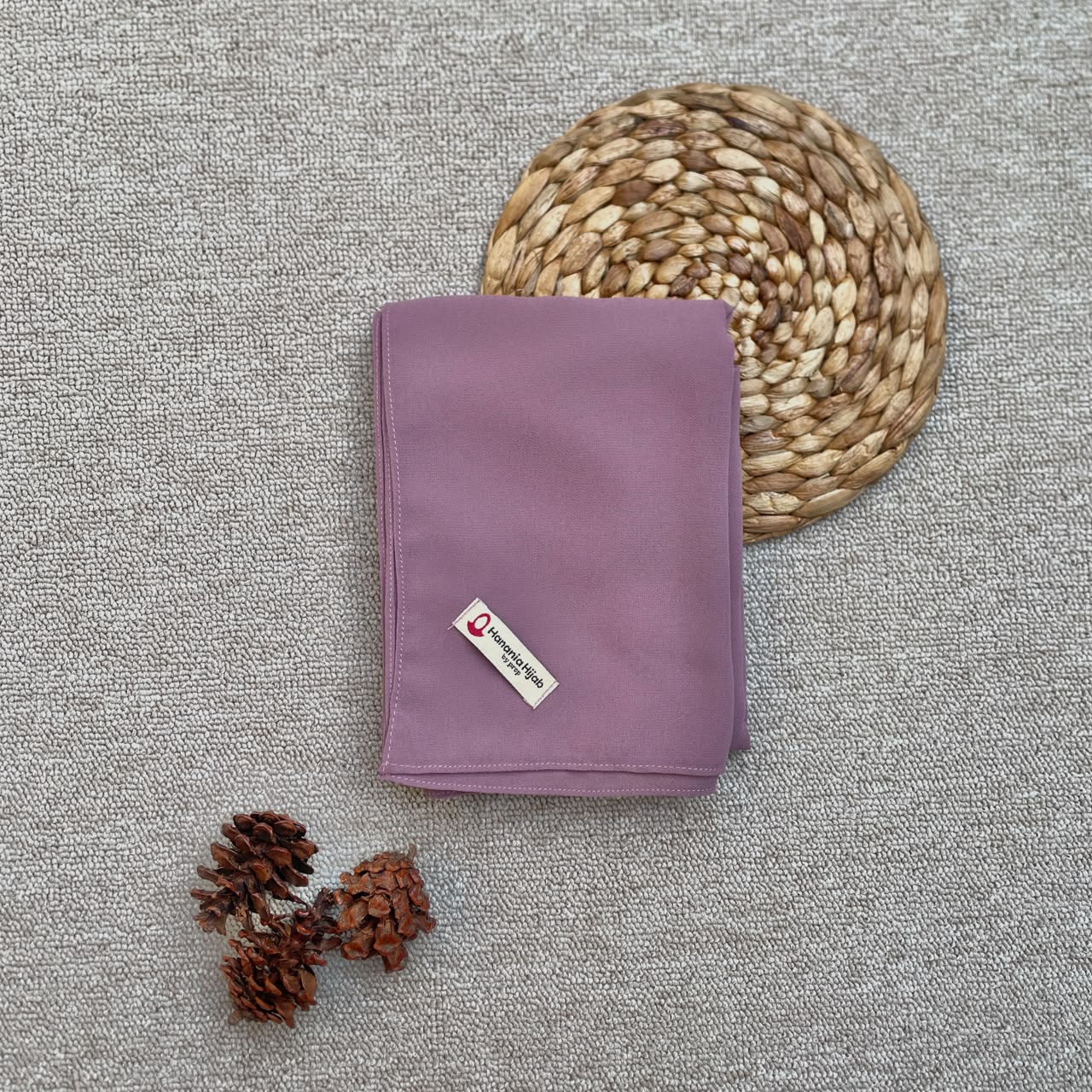 Hanania Hijab - Aura Khiban French Square Syar'i L Segiempat Tali | Khimar Bandana Ceruty Babydoll