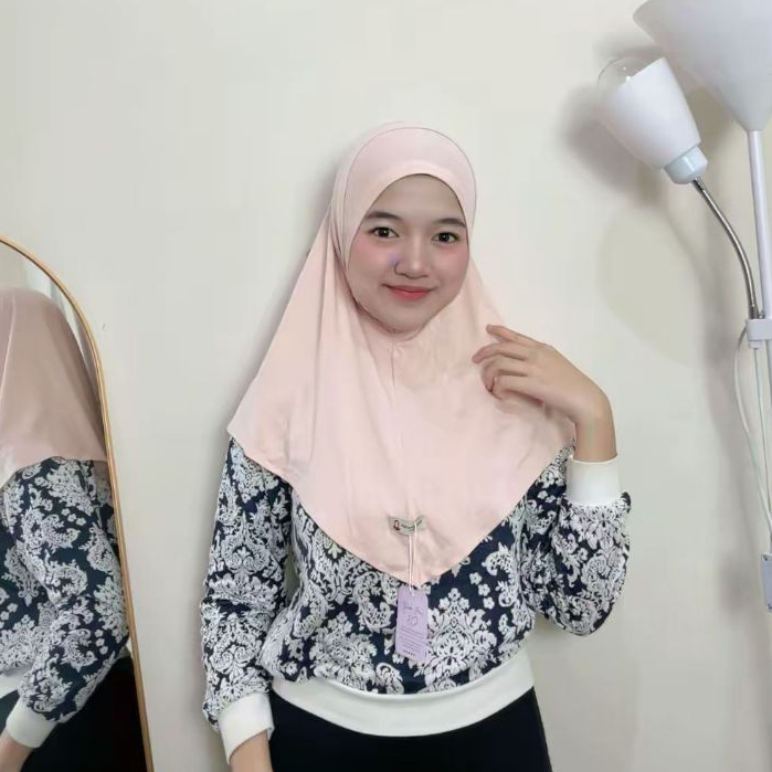 Hanania Hijab - Bergo Instan Padel Size L Karet Dagu Softpad Rayon Airflow Cooltech