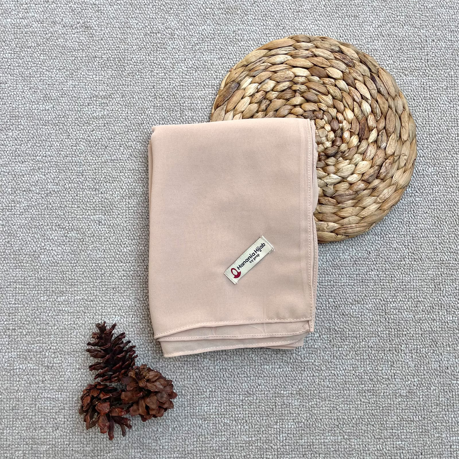Hanania Hijab - Aura Khiban French Square Syar'i L Segiempat Tali | Khimar Bandana Ceruty Babydoll