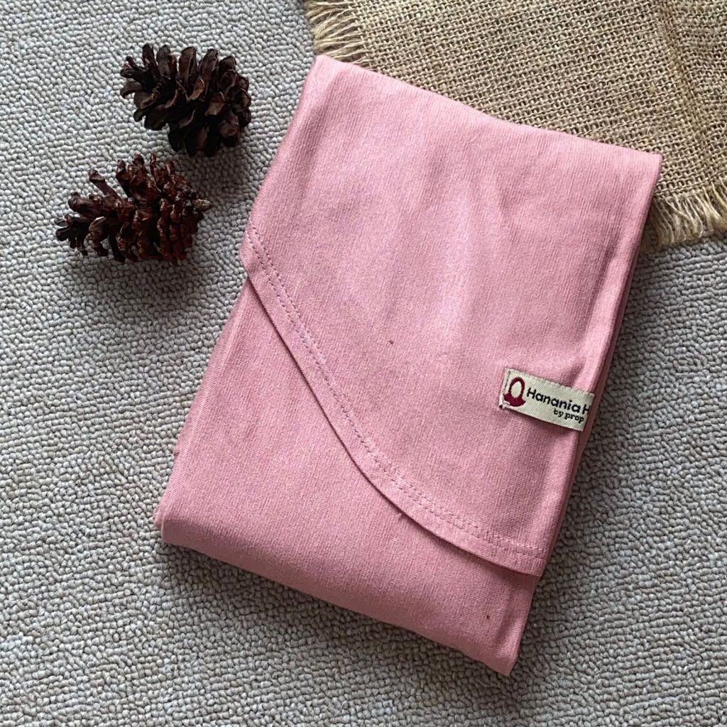 Hanania Hijab | Zhia Pashmina Oval Inner Leher Kaos Rayon Cooltech | Pashmina Meleyot Instan 2In1