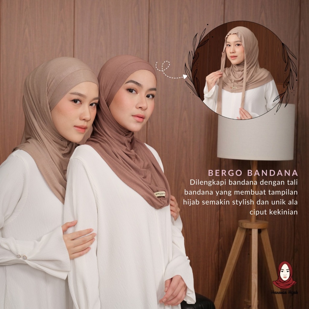 Hanania Hijab - Aleva Bergo Instan Bandana Size S Rayon Bamboo