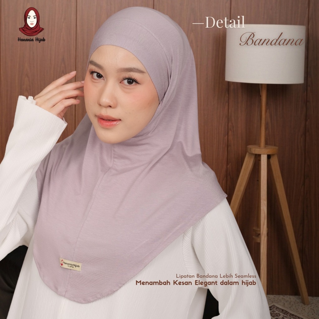 Hanania Hijab - Aleva Bergo Instan Bandana Size L Rayon Bamboo Ultrasoft | Jilbab Instan Bandana