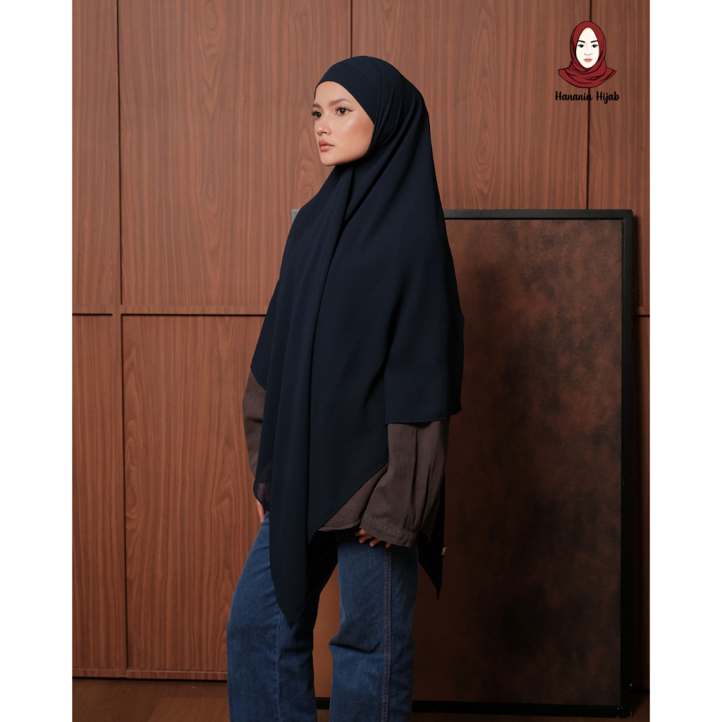 Hanania Hijab - Aura Khiban French Square Syar'i Jumbo XL Segiempat Tali | Khimar Bandana Ceruty Babydoll Utimate