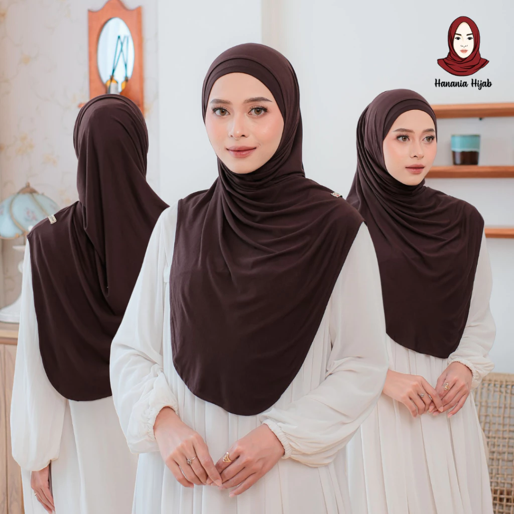 Hanania Hijab Lavia Hijab Instan Bergo Meleyot Plus Inner 2In1 Size L Kaos Rayon Cooltech