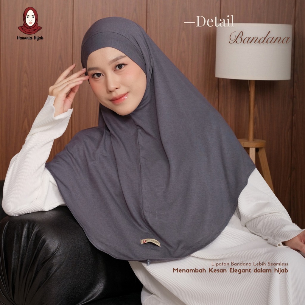 Hanania Hijab - Aleva Bergo Instan Bandana Size XL Rayon Bamboo Ultrasoft | Jilbab Instan Bandana