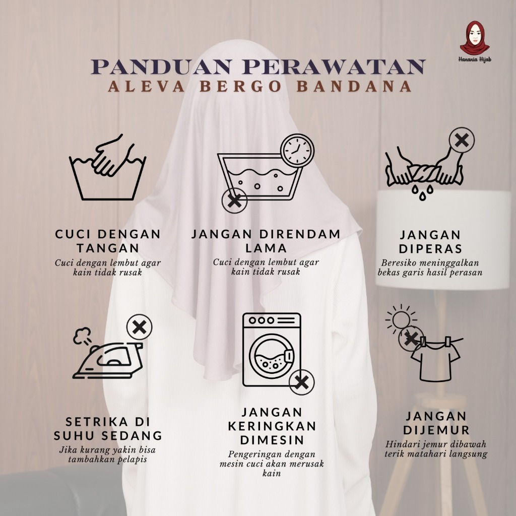 Hanania Hijab - Aleva Bergo Instan Bandana Size L Rayon Bamboo Ultrasoft | Jilbab Instan Bandana