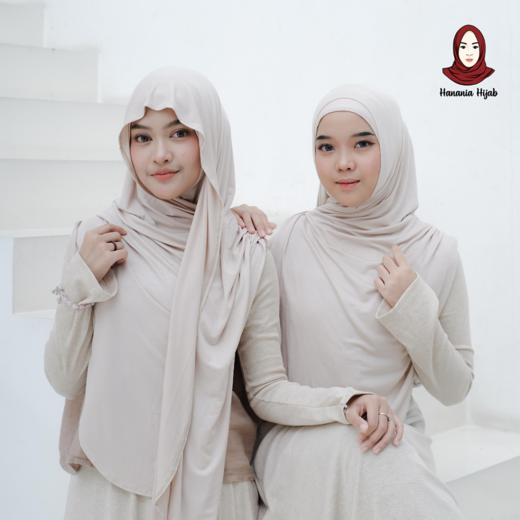 Hanania Hijab - Zhia L Bamboo Pashmina Oval Inner 3in1 Syar'i Rayon Bamboo Premium | Pashmina Instan Inner 3in1 L Rayon Bamboo
