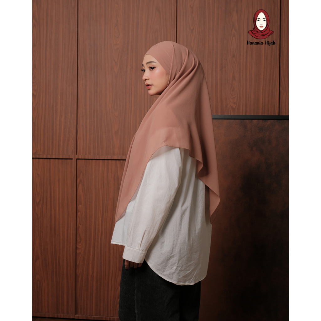 Hanania Hijab - Aura Khiban French Square Segiempat Tali Size M | Khimar Bandana Ceruty Babydoll