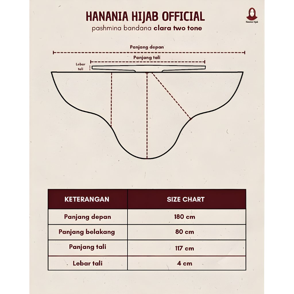 Hanania Hijab - Clara Pashmina Bandana Two Tone Bamboo | Khiban TwoTone Rayon Bamboo Ultrasoft