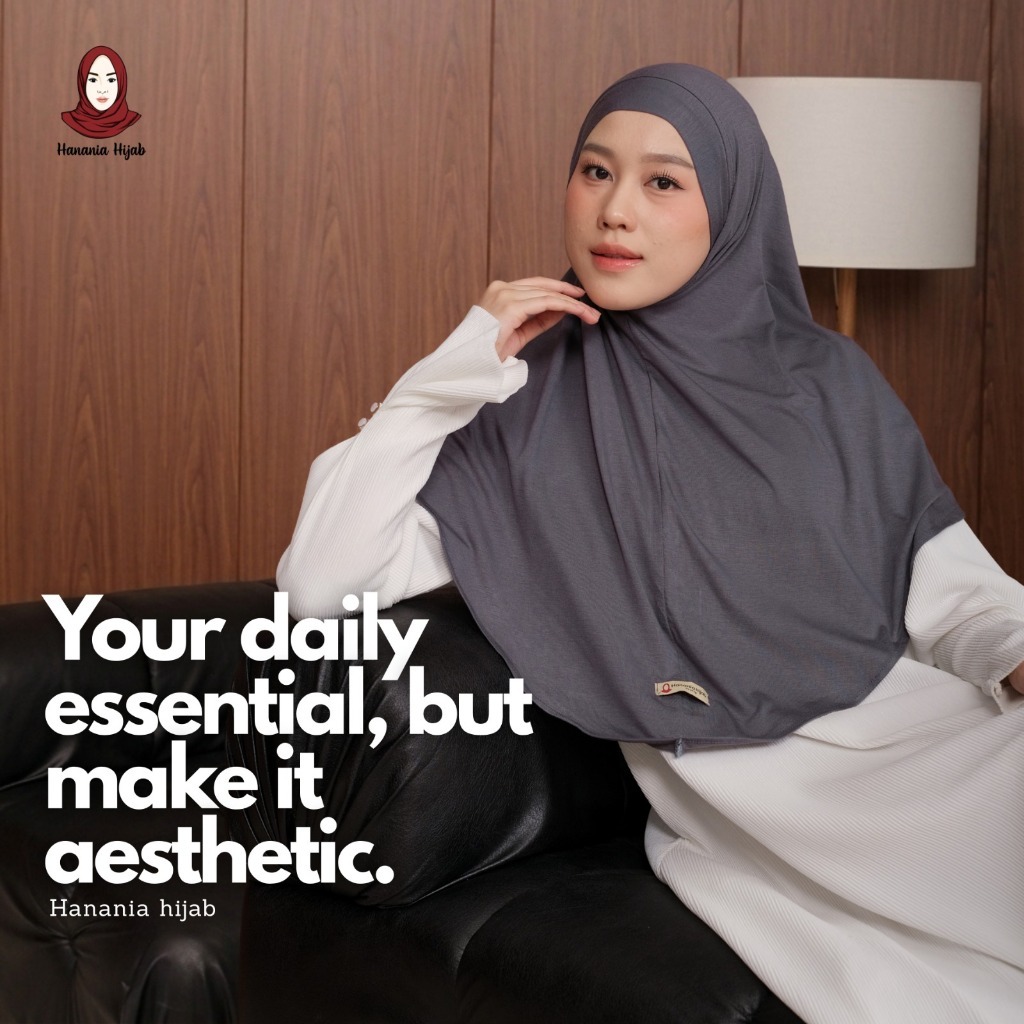Hanania Hijab - Aleva Bergo Instan Bandana Size XL Rayon Bamboo Ultrasoft | Jilbab Instan Bandana