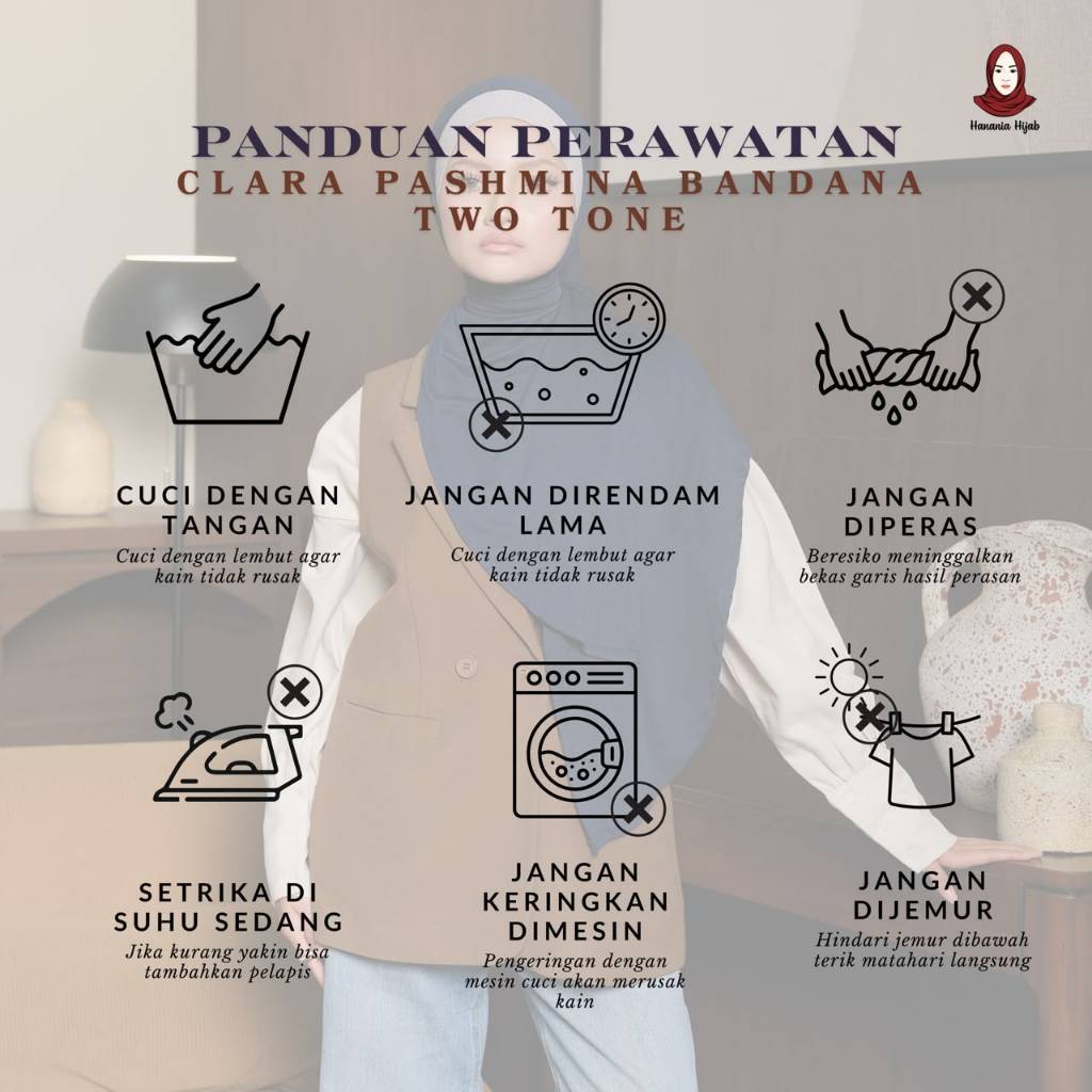 Hanania Hijab - Clara Pashmina Bandana Two Tone Bamboo | Khiban TwoTone Rayon Bamboo Ultrasoft