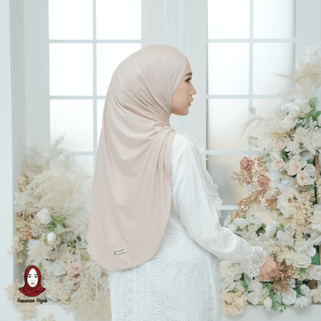 Hanania Hijab - Clara Pashmina Kaos Oval Rayon Premium | Pashmina Oval Meleyot Bahan Cotton Rayon