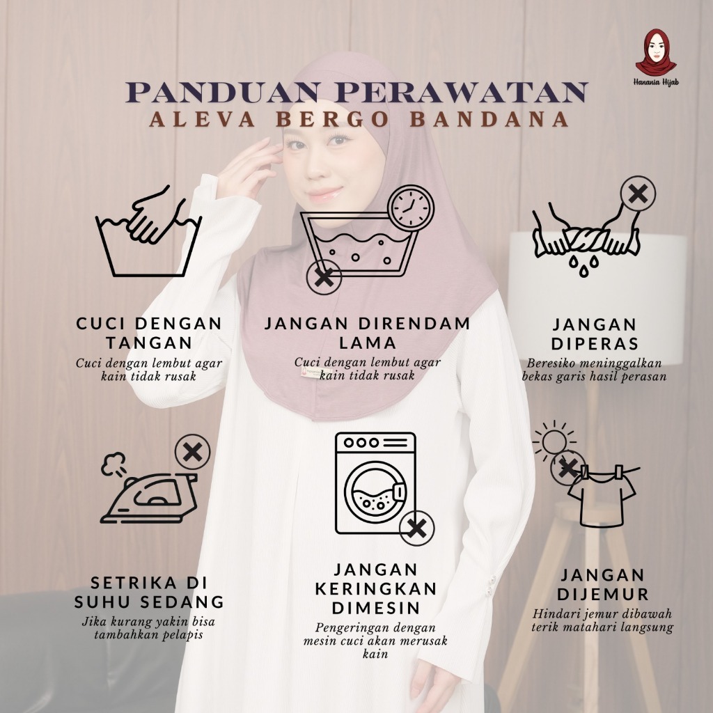Hanania Hijab - Aleva Bergo Instan Bandana Size M Rayon Bamboo Ultrasoft | Jilbab Instan Bandana