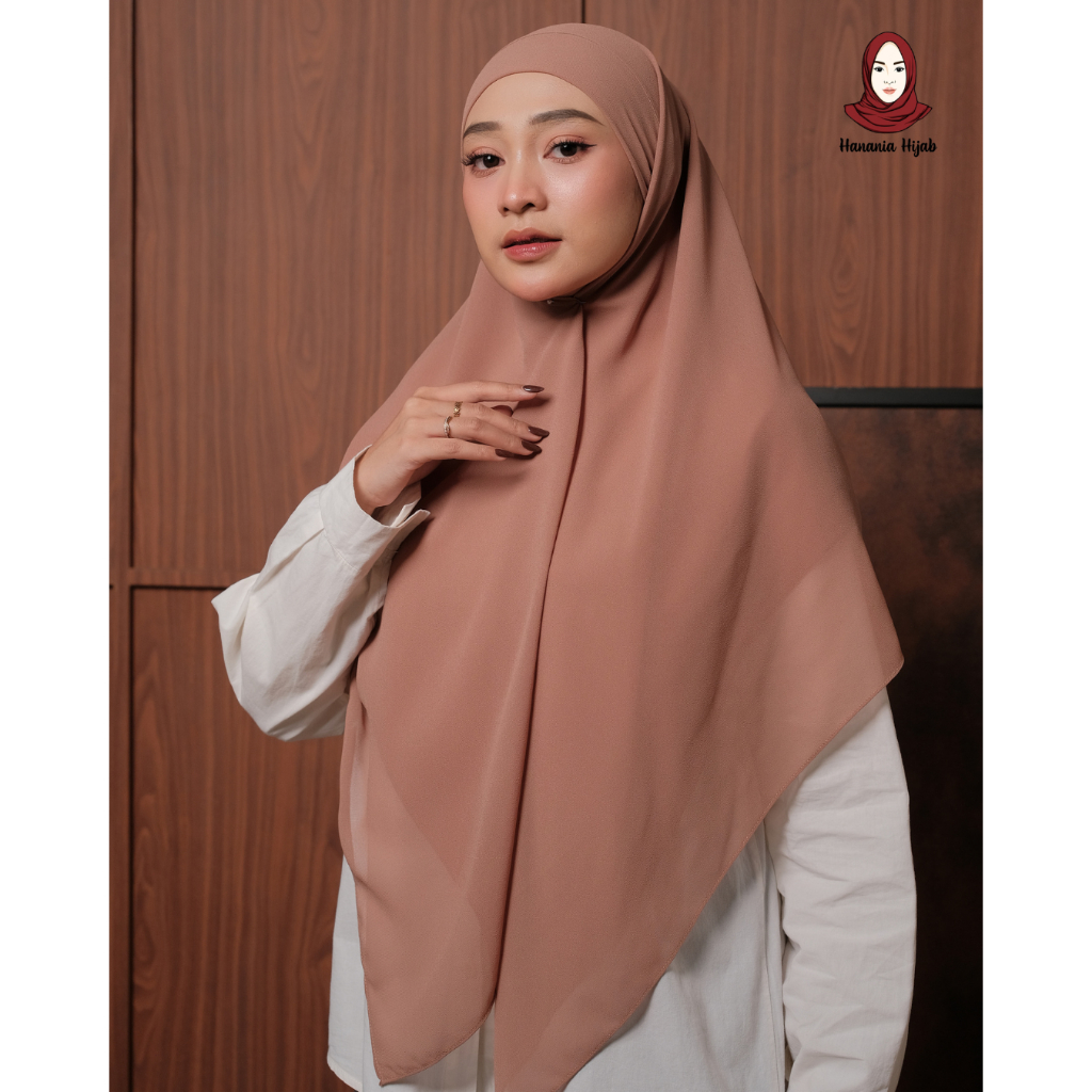 Hanania Hijab - Aura Khiban French Square Segiempat Tali Size M | Khimar Bandana Ceruty Babydoll