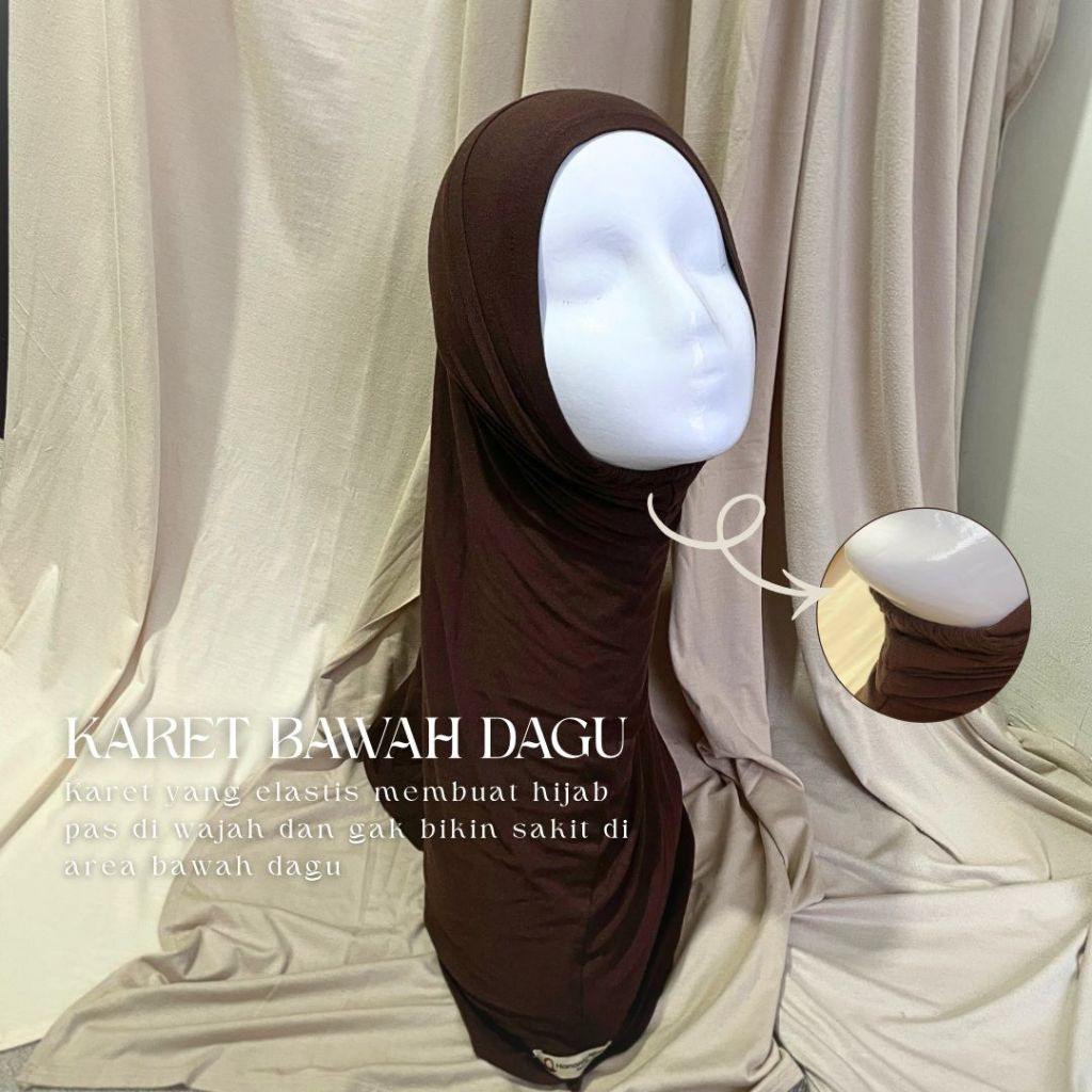 Hanania Hijab - Bergo Instan Padel Size M Karet Dagu Softpad Rayon Airflow Cooltech | Bego Kaos Daily Sporty