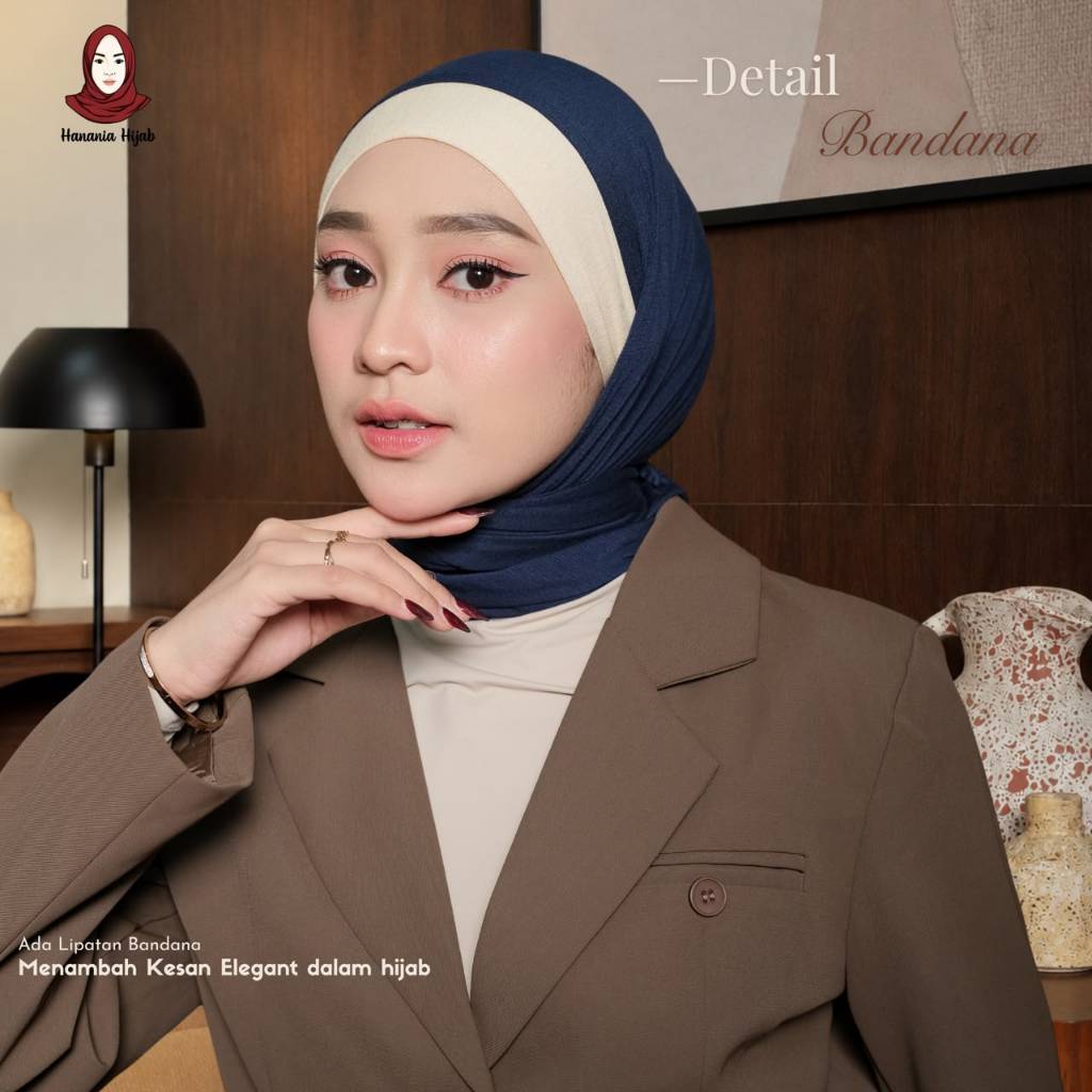 Hanania Hijab - Clara Pashmina Bandana Two Tone Bamboo | Khiban TwoTone Rayon Bamboo Ultrasoft