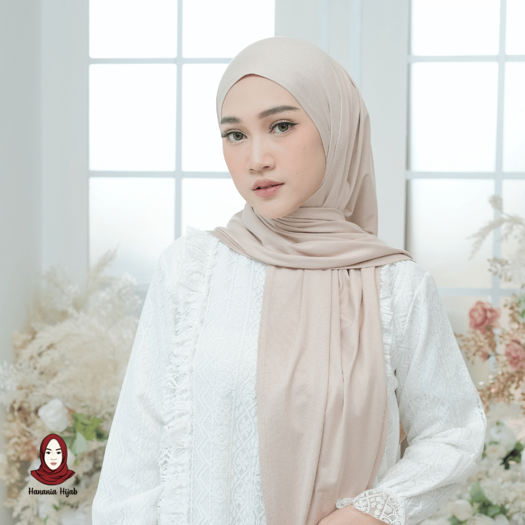 Hanania Hijab - Clara Pashmina Kaos Oval Rayon Premium | Pashmina Oval Meleyot Bahan Cotton Rayon