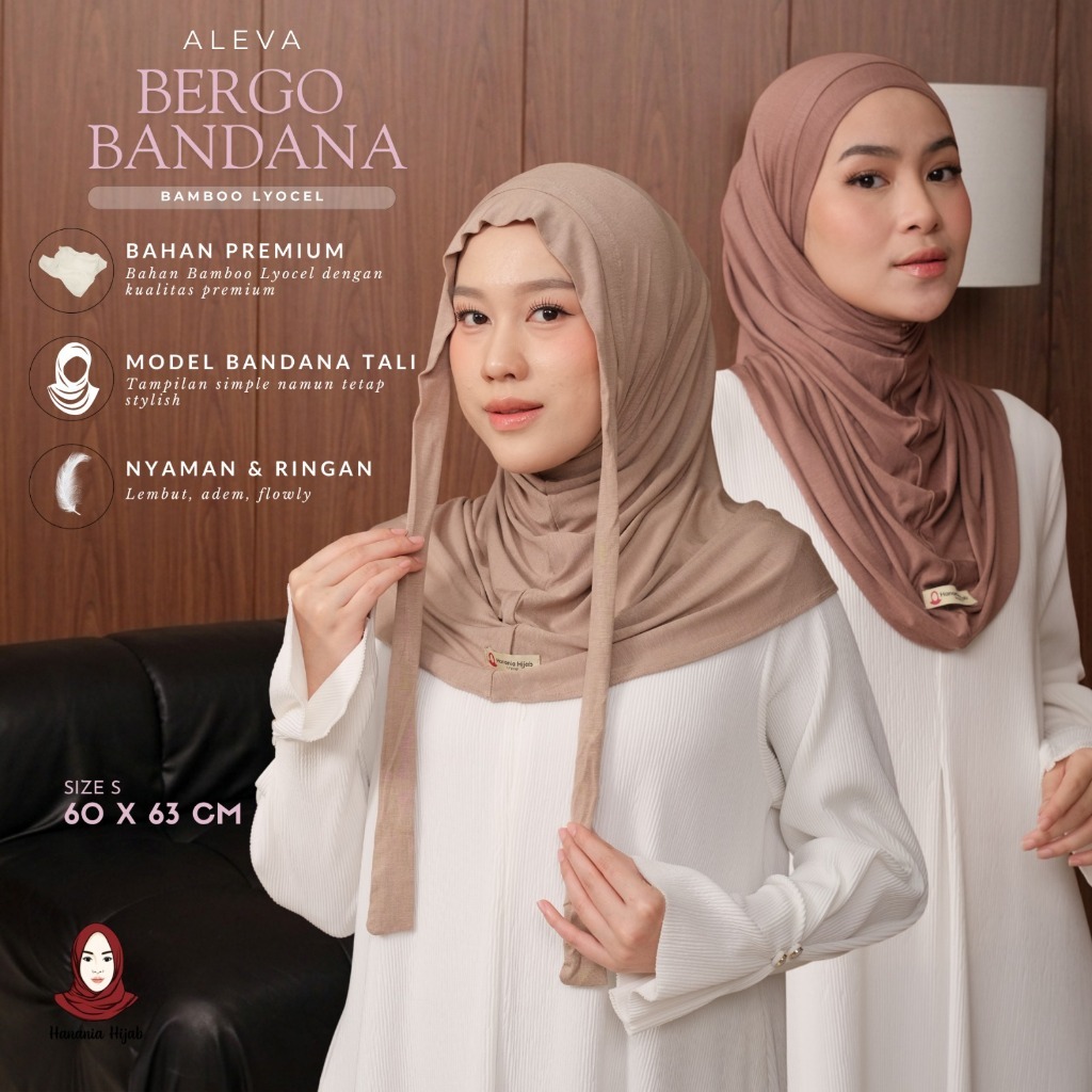 Hanania Hijab - Aleva Bergo Instan Bandana Size S Rayon Bamboo