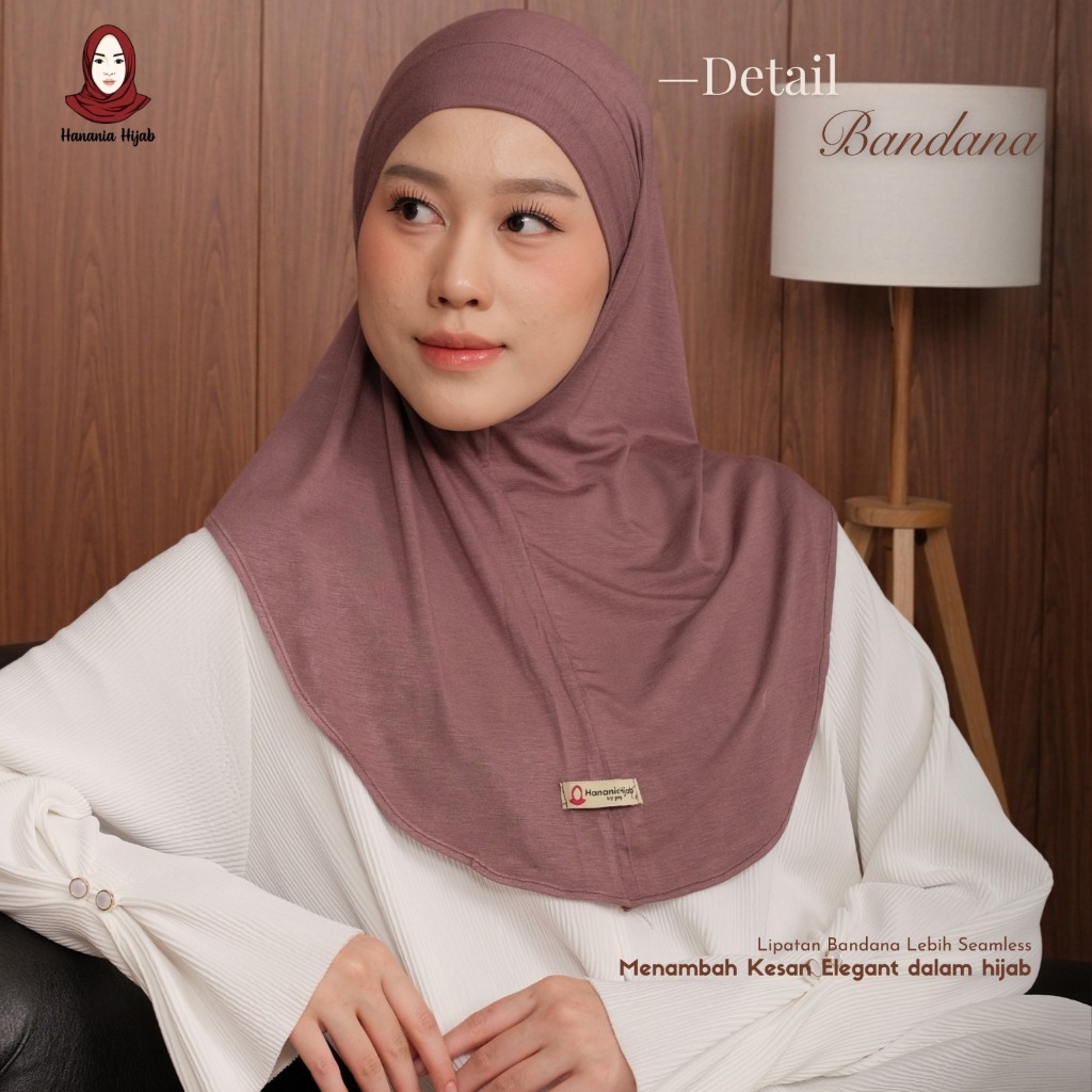 Hanania Hijab - Aleva Bergo Instan Bandana Size M Rayon Bamboo Ultrasoft | Jilbab Instan Bandana
