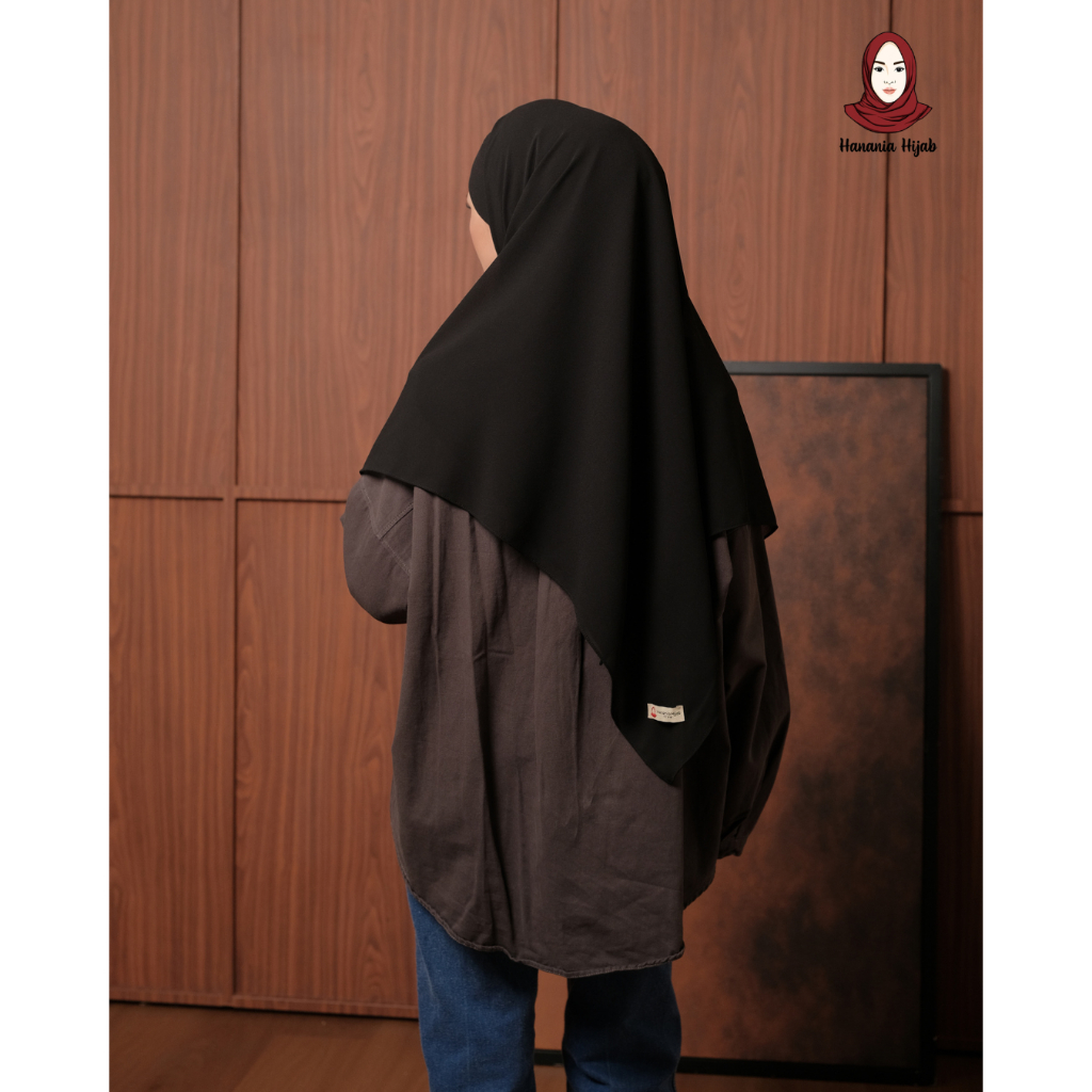 Hanania Hijab - Aura Khiban French Square Segiempat Tali Size M | Khimar Bandana Ceruty Babydoll